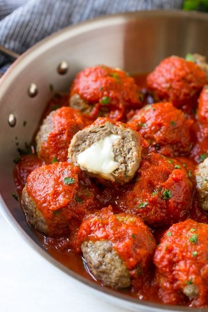 Mozzarella Stuffed Meatballs